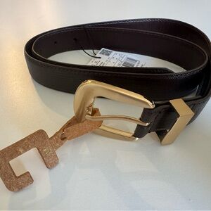 Mango Brown Belt with Gold Buckle